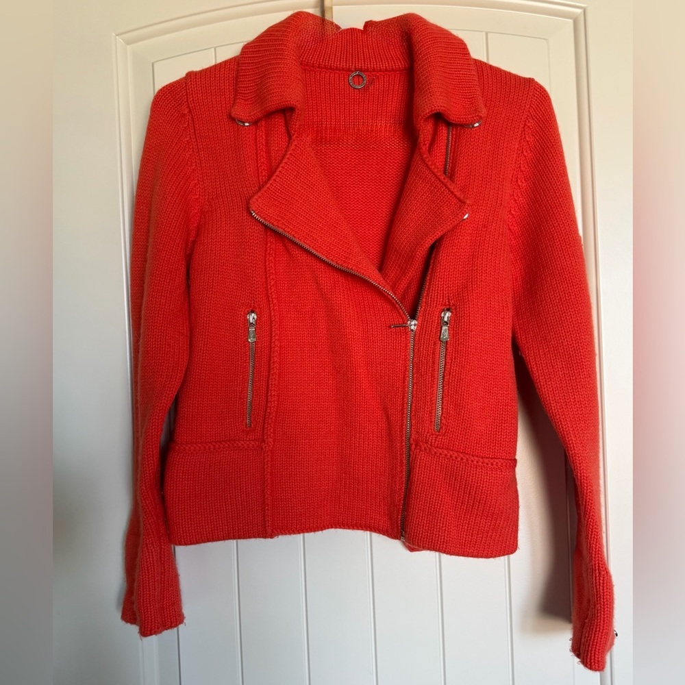 One Girl Who Vibrant Orange Knit Detail